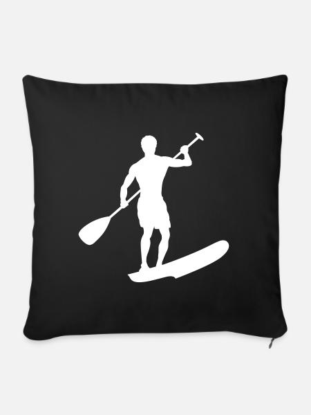 SUP Sportler Design - Sofakissenbezug 45 x 45 cm - Schwarz