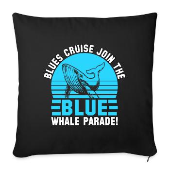 Blues cruise join the Blue Whale Parade - Sofa pillowcase 17,3'' x 17,3'' (45 x 45 cm) - black - Front