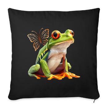 Frog - Sofa pillowcase 17,3'' x 17,3'' (45 x 45 cm) - black - Front