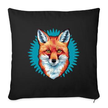 Fox - Illustration - Sofa pillowcase 17,3'' x 17,3'' (45 x 45 cm) - black - Front