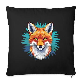 Fox - Illustration - Sofa pillowcase 17,3'' x 17,3'' (45 x 45 cm) - black - Front