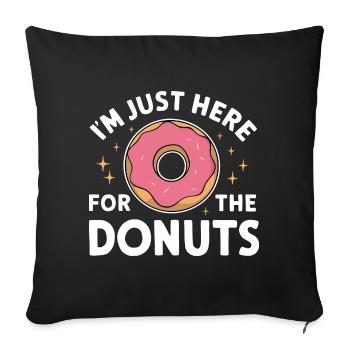 Donut Donuts Candy Bagel - Sofa pillowcase 17,3'' x 17,3'' (45 x 45 cm) - black - Front