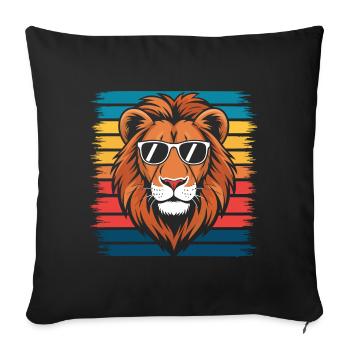 Lion Lion Animal Africa - Sofa pillowcase 17,3'' x 17,3'' (45 x 45 cm) - black - Front