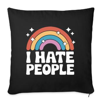 Drôle, sarcasme, humour sarcastique, ironie - Housse de coussin décorative 45 x 45 cm - noir - Devant