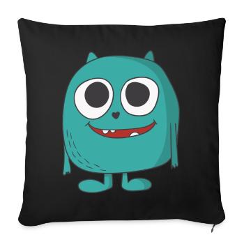 cute monster - Sofa pillowcase 17,3'' x 17,3'' (45 x 45 cm) - black - Front