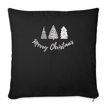 Joyeux Noël Noël Tannenbaum Avent - Housse de coussin décorative 45 x 45 cm - noir - Devant