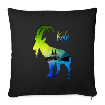 Kölner Dom Geißbock Hennes - Housse de coussin décorative 45 x 45 cm - noir - Devant
