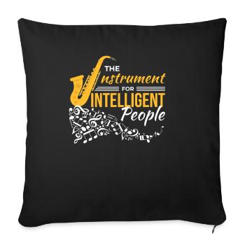 The Instrument For Intelligent People Jazz Sax - Sofa pillowcase 17,3'' x 17,3'' (45 x 45 cm) - black - Front