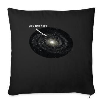 You Are Here Galaxy Astronomy Planet Universe - Sofa pillowcase 17,3'' x 17,3'' (45 x 45 cm) - black - Front