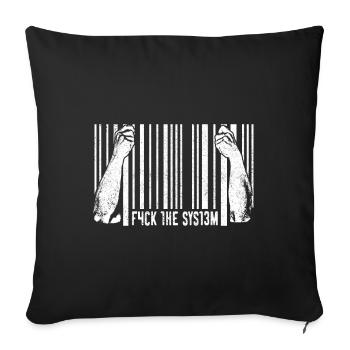 Provocation Provocatrice Fuck The System - Housse de coussin décorative 45 x 45 cm - noir - Devant