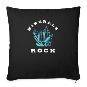 Minerals rock geology geologist quartz amethist - Sofa pillowcase 17,3'' x 17,3'' (45 x 45 cm) - black - Front