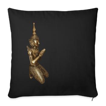 Buddha, Shiva, Ganesha, Thailand - Sofa pillowcase 17,3'' x 17,3'' (45 x 45 cm) - black - Front