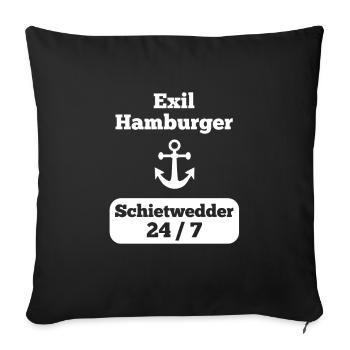 Exile Hamburger Schietwedder 24/7 T-Shirt - Sofa pillowcase 17,3'' x 17,3'' (45 x 45 cm) - black - Front