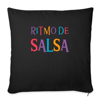 Salsa Rhythm T-shirt Danse Salsa - Housse de coussin décorative 45 x 45 cm - noir - Devant