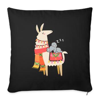 Cute Koala Sleeping On Llama Gift - Sofa pillowcase 17,3'' x 17,3'' (45 x 45 cm) - black - Front