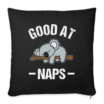 Koala Good At Naps - Sofa pillowcase 17,3'' x 17,3'' (45 x 45 cm) - black - Front