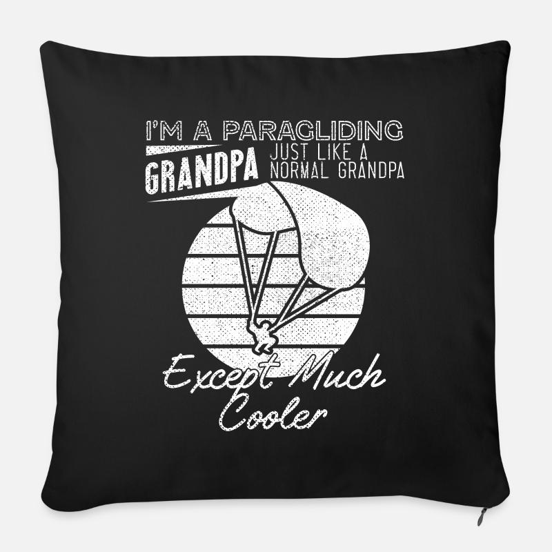 Cool Paragliding Grandpa - Sofa pillowcase 17,3'' x 17,3'' (45 x 45 cm) - black