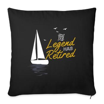 The Legend Has Retired - Sofa pillowcase 17,3'' x 17,3'' (45 x 45 cm) - black - Front