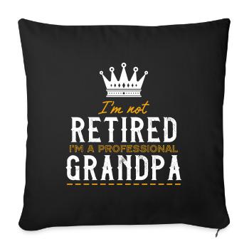 I'm Not Retired I'm A Professional Grandpa - Sofa pillowcase 17,3'' x 17,3'' (45 x 45 cm) - black - Front
