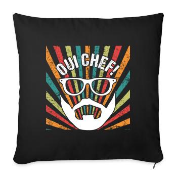 Oui Chef Bearded Chef Cuisine Restaurant - Sofakissenbezug 45 x 45 cm - Schwarz - Vorne