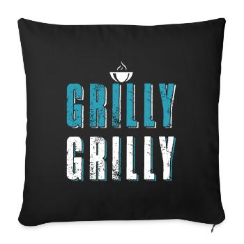 Funny BBQ Grill - Sofa pillowcase 17,3'' x 17,3'' (45 x 45 cm) - black - Front
