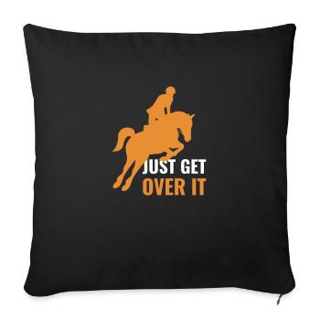 Équitation de cavalier de cheval - Housse de coussin décorative 45 x 45 cm - noir - Devant