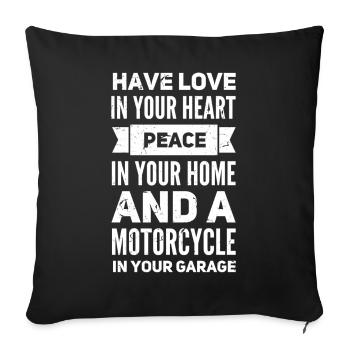 Motorcycle rider biker saying chopper gift - Sofa pillowcase 17,3'' x 17,3'' (45 x 45 cm) - black - Front