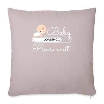 Baby Loading Please Wait Grossesse maman - Housse de coussin décorative 45 x 45 cm - taupe clair - Devant