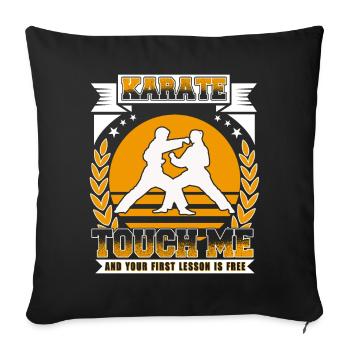 Cadeau de sport - Leçon sans karaté - Housse de coussin décorative 45 x 45 cm - noir - Devant