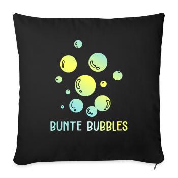 Conception de chemise drôle de bulles de bulles colorées - Housse de coussin décorative 45 x 45 cm - noir - Devant