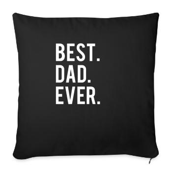 Meilleur père jamais cadeau de papa fête des pères - Housse de coussin décorative 45 x 45 cm - noir - Devant