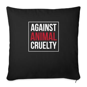 Contre la cruauté envers les animaux Bien-être animal Cadeau Amour des animaux - Housse de coussin décorative 45 x 45 cm - noir - Devant