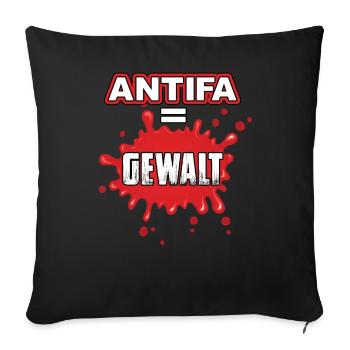 Antifa violence médias libres gauche fascistes politique - Housse de coussin décorative 45 x 45 cm - noir - Devant