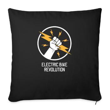 Electric Bike Revolution E-Bike Electric Bicycle Wheel - Sofa pillowcase 17,3'' x 17,3'' (45 x 45 cm) - black - Front