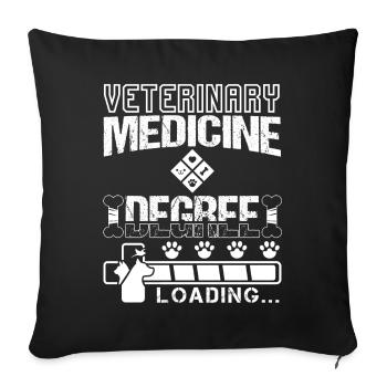 Veterinary Medicine Degree Loading - Sofa pillowcase 17,3'' x 17,3'' (45 x 45 cm) - black - Front