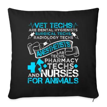 Vet Tech Veterinary Technician Job Title - Sofakissenbezug 45 x 45 cm - Schwarz - Vorne