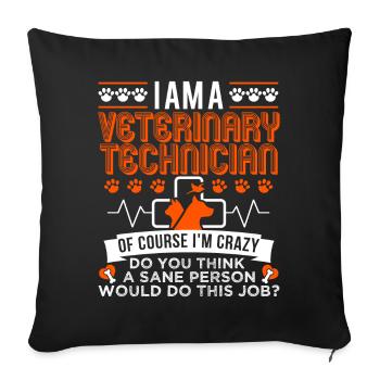 Vet Tech Veterinary Technician - Sofakissenbezug 45 x 45 cm - Schwarz - Vorne