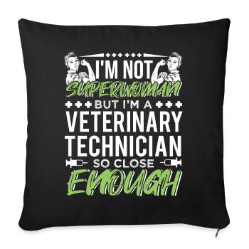 Titre de technicien vétérinaire technicien vétérinaire - Housse de coussin décorative 45 x 45 cm - noir - Devant