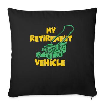 Ma retraite jardin jardin tondeuse jardin jardin - Housse de coussin décorative 45 x 45 cm - noir - Devant