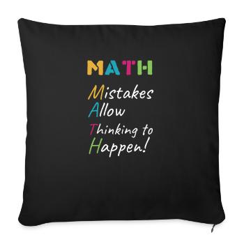 Math Math Math School Student Student Gift - Housse de coussin décorative 45 x 45 cm - noir - Devant