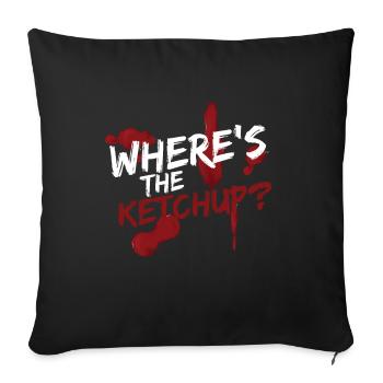 Where is the ketchup tomato sauce grilling fries - Sofa pillowcase 17,3'' x 17,3'' (45 x 45 cm) - black - Front
