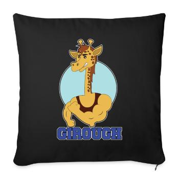 Giraffe lustige Tiere Gym Girough geschenk - Housse de coussin décorative 45 x 45 cm - noir - Devant