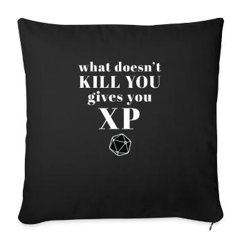 Ce qui ne te tue pas apporte l’expérience jeu de rôle - Housse de coussin décorative 45 x 45 cm - noir - Devant