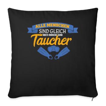 Tauchen Taucher - Sofakissenbezug 45 x 45 cm - Schwarz - Vorne