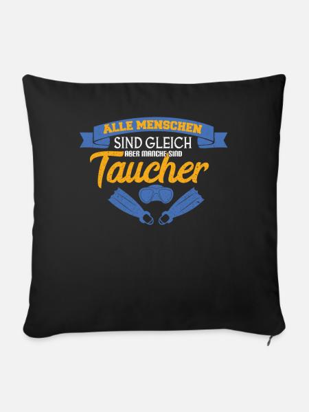 Tauchen Taucher - Sofakissenbezug 45 x 45 cm - Schwarz