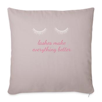 Lashes Make Everything Better Make Up Kosmetiker - Sofakissenbezug 45 x 45 cm - helles Taupe - Vorne
