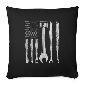 Mechanic US Cars USA Screwdriver Tool Gift - Sofa pillowcase 17,3'' x 17,3'' (45 x 45 cm) - black - Front
