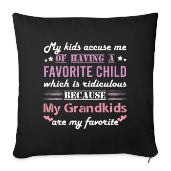Grandchildren kids favorite - Sofa pillowcase 17,3'' x 17,3'' (45 x 45 cm) - black - Front