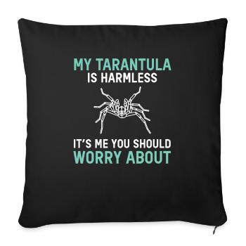 Ma tarentule est sans danger Spider Terrarium animal - Housse de coussin décorative 45 x 45 cm - noir - Devant
