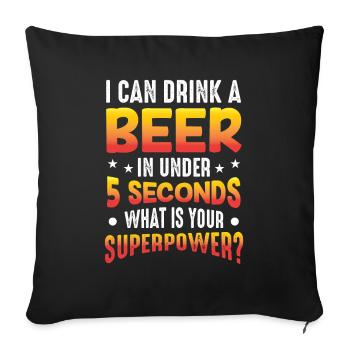 Lustige Sauf Sprüche Partyurlaub - Sofakissenbezug 45 x 45 cm - Schwarz - Vorne